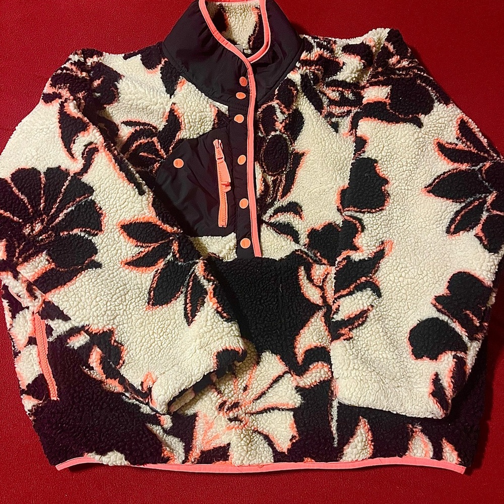 *final price* FP Movement by Free People Black and Pink Teddy Jacket